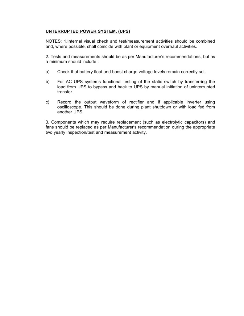 UPS Maintenance and Battery Testing Guide | PDF | Science & Mathematics ...
