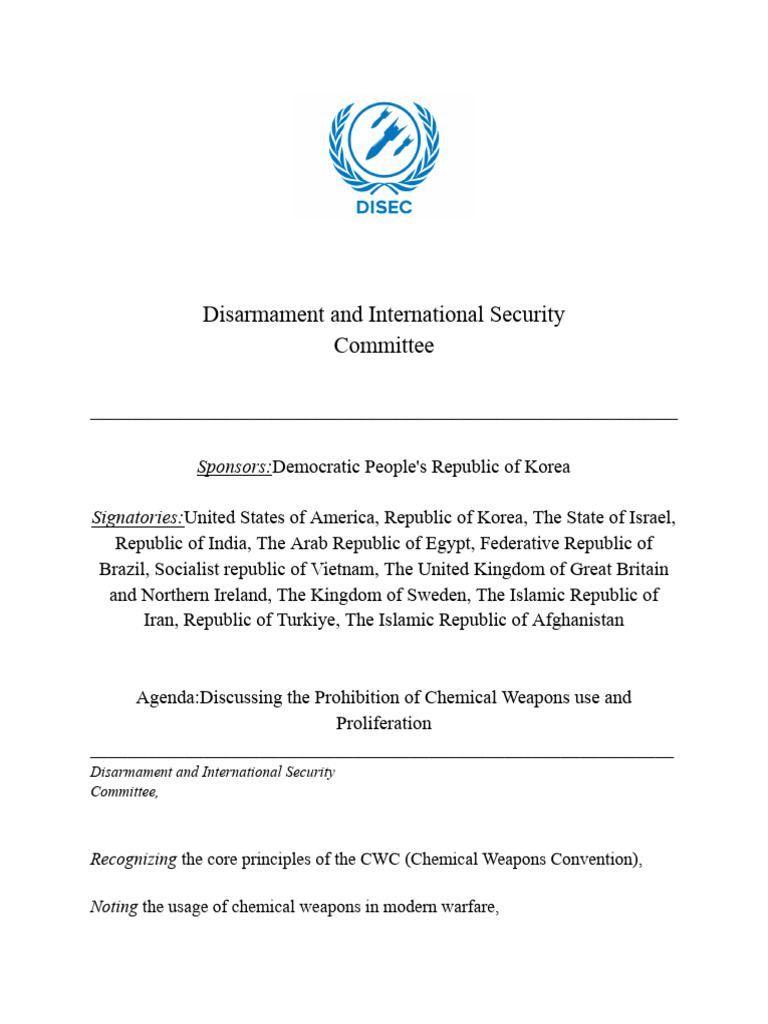 Disec Draft Resolution | PDF