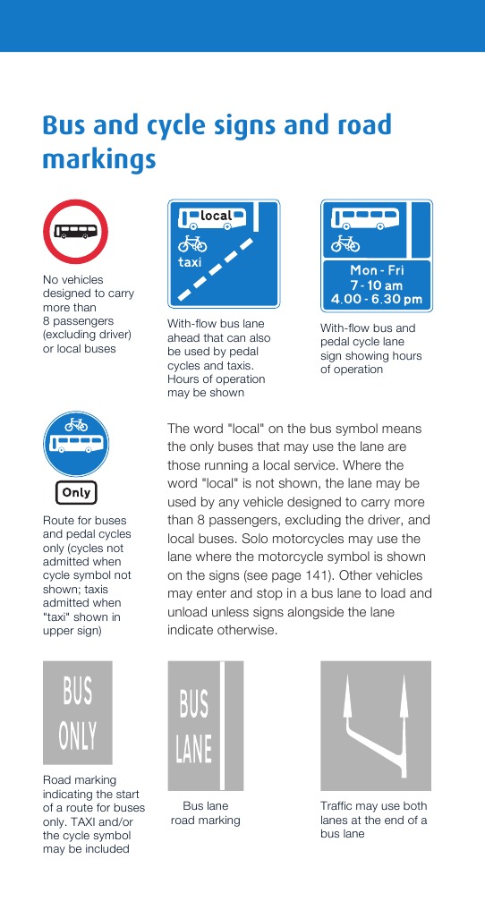 Bus &amp; Cycle Signs &amp; Markings | Cycling Infrastructure | Traffic