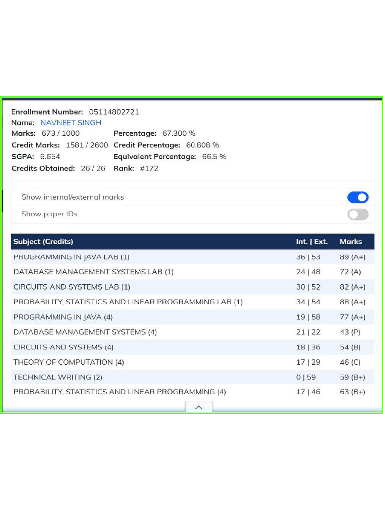 College Transcript | PDF