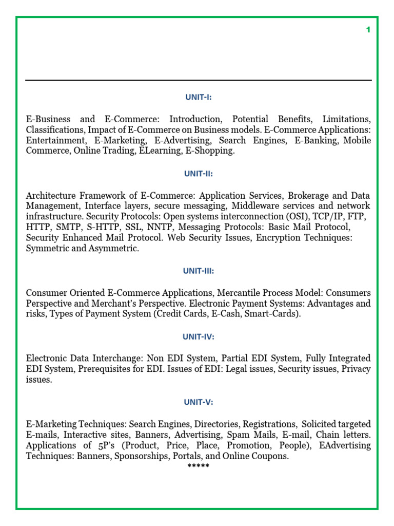 E Commerce Bba 6 Sem | PDF | Electronic Data Interchange | E Commerce
