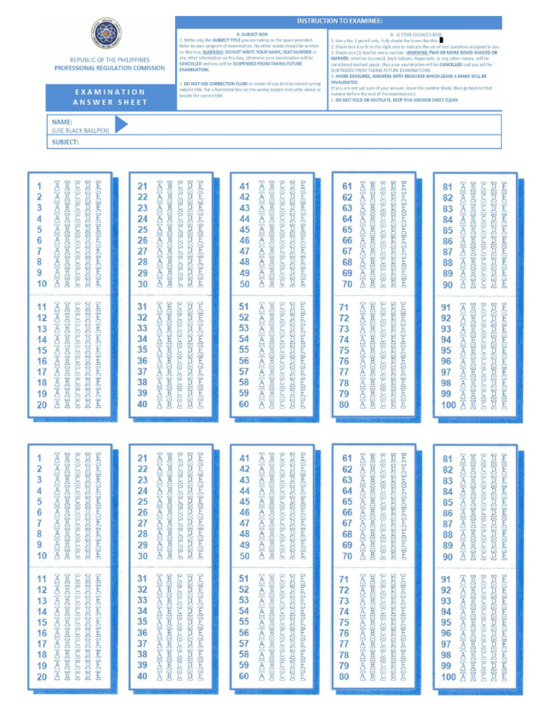Board Exam Answering Sheet Edited | PDF