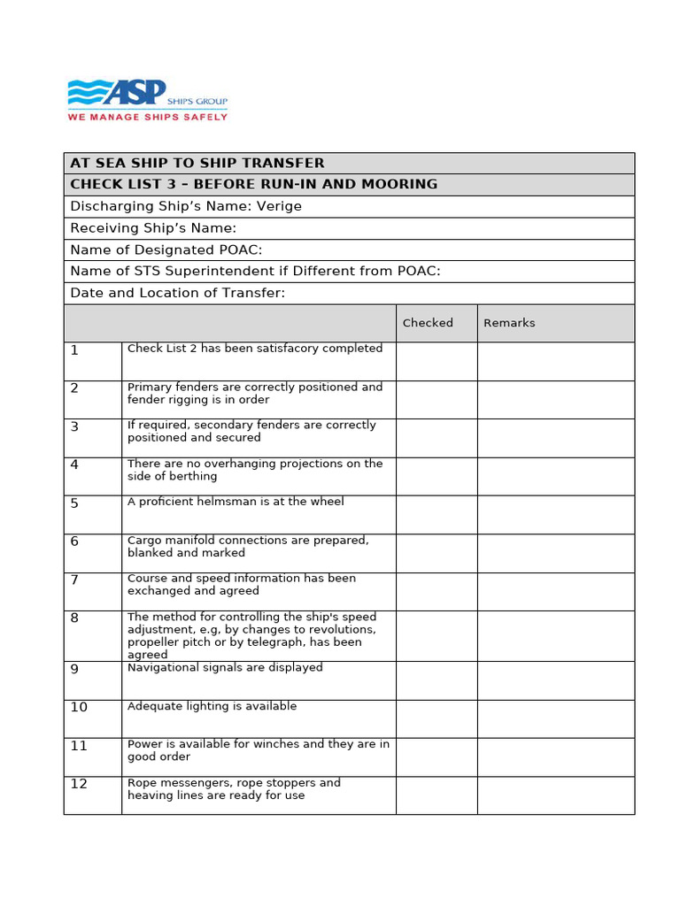 STS Check List 3 | PDF