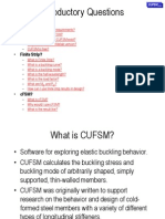 Introductory Questions: - Cufsm?