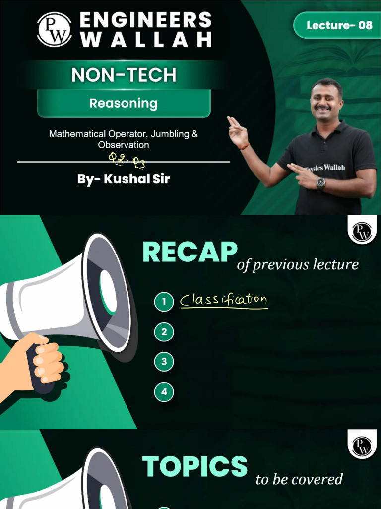 Reasoning 08 _ Class Notes | PDF
