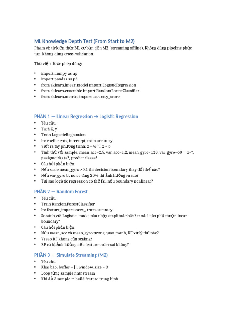 ML Test | PDF