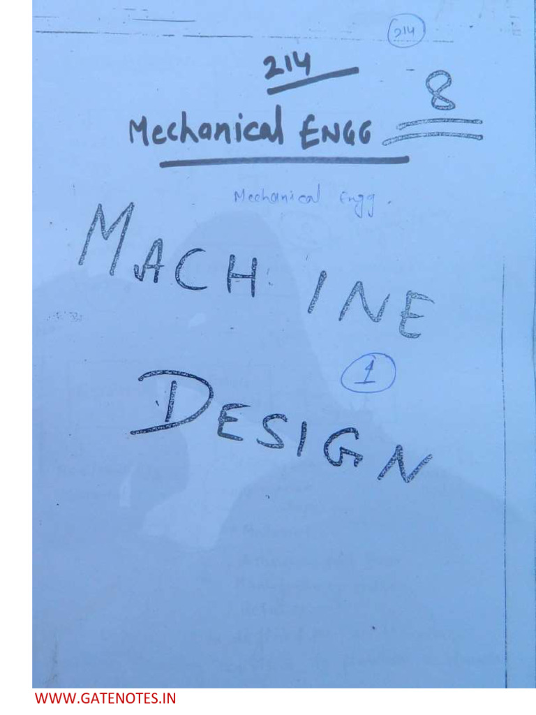Machine Design-GATE Mechanical Free Notes | PDF