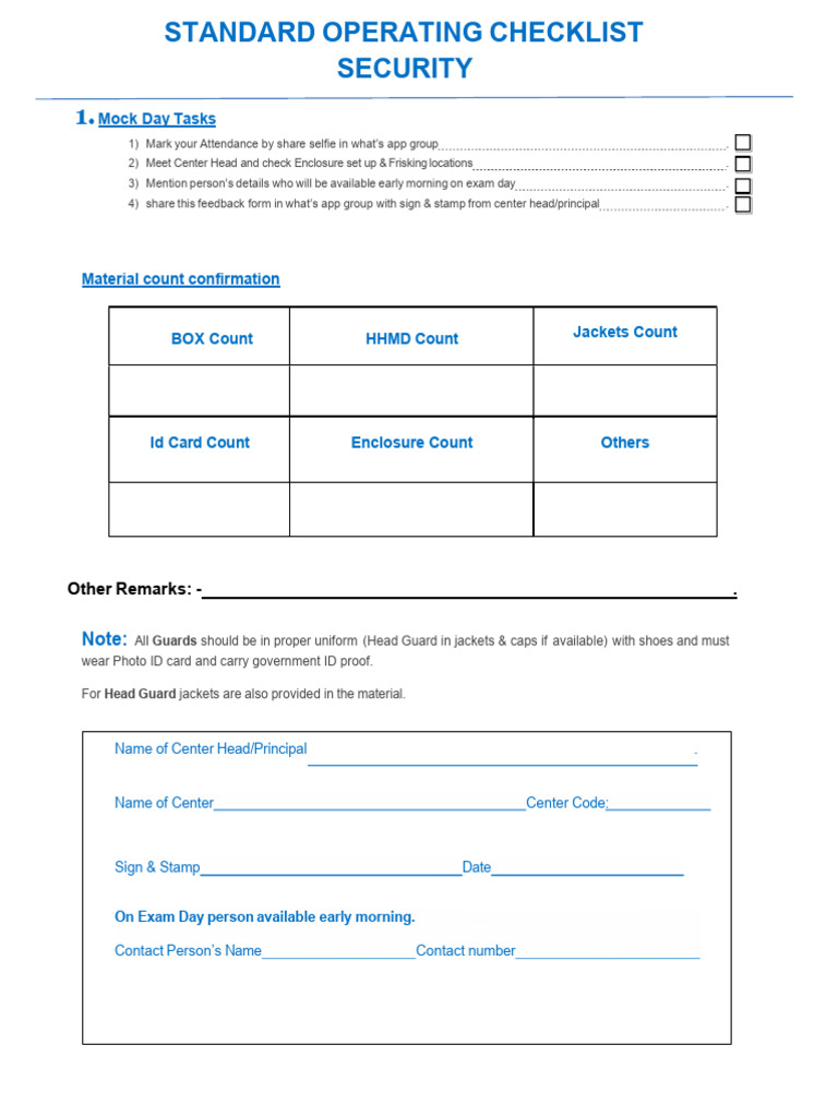 Mock Activity Checlist | PDF