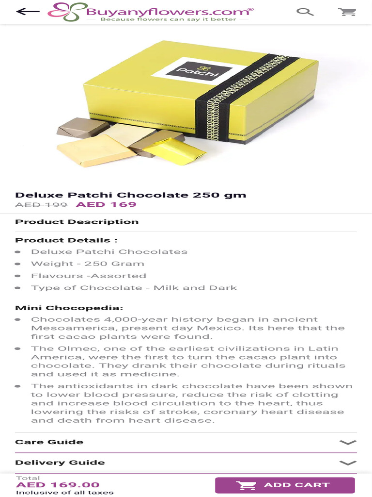 Online Deluxe Patchi Chocolate 250 GM in UAE - Buy Any Flowers | PDF