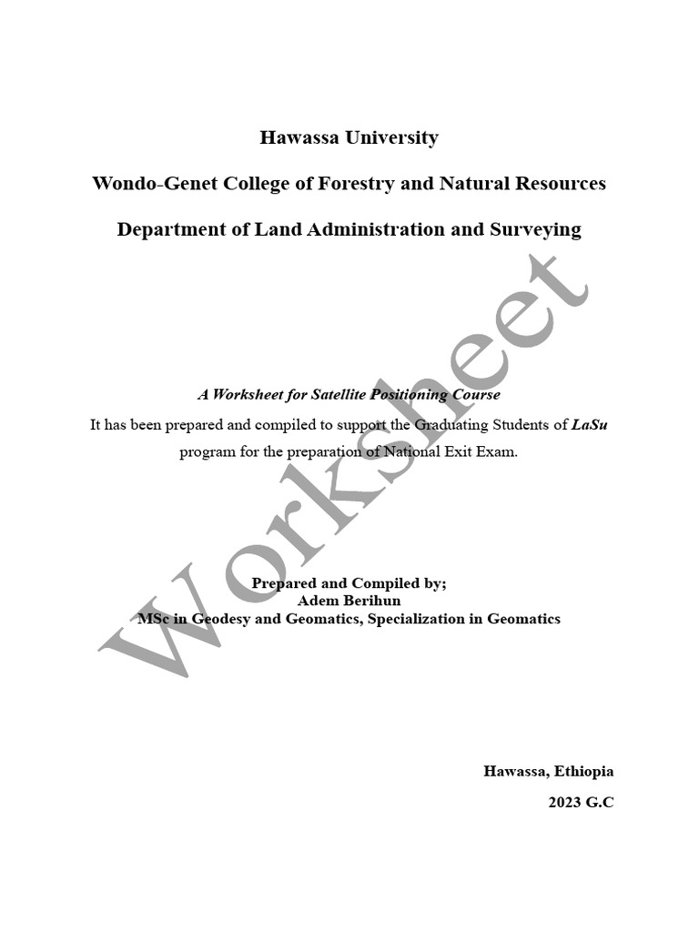 Questions Satellite Positioning (Worksheet) - 1 | PDF | Surveying ...