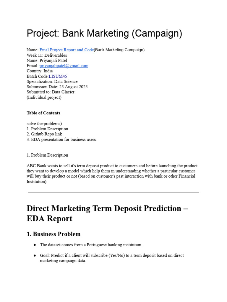 EDA Project Report | PDF