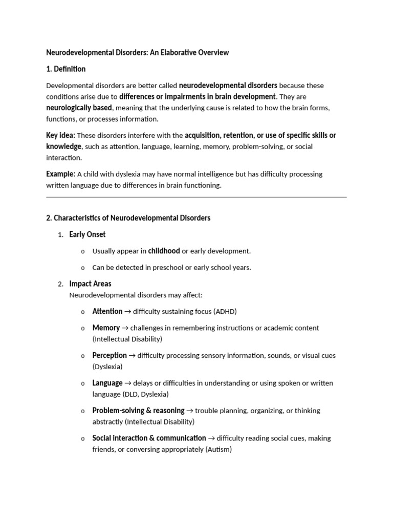 Neurodevelopmental Disorders | PDF | Attention Deficit Hyperactivity ...