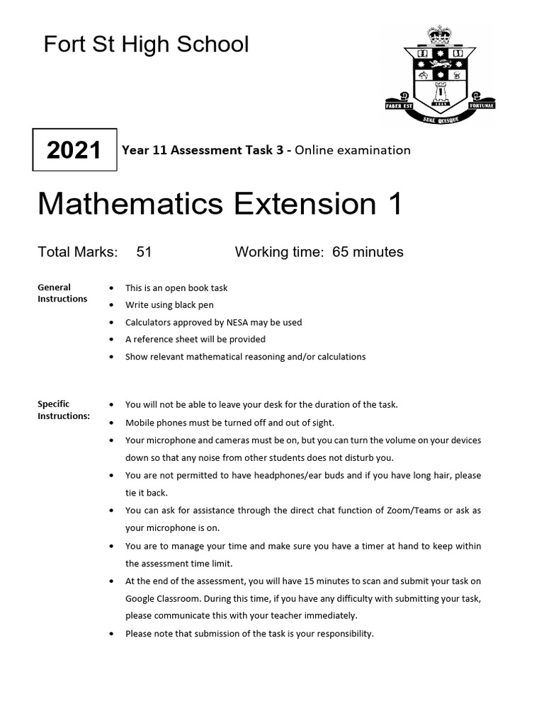 Fort ST 2021 3U Prelim Yearly & Solutions | PDF | Mathematics ...