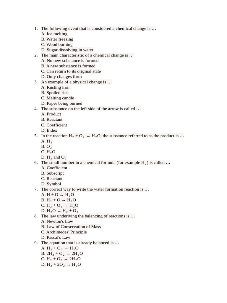 Question of Chemical Reaction | PDF | Chemical Reactions | Reaction Rate