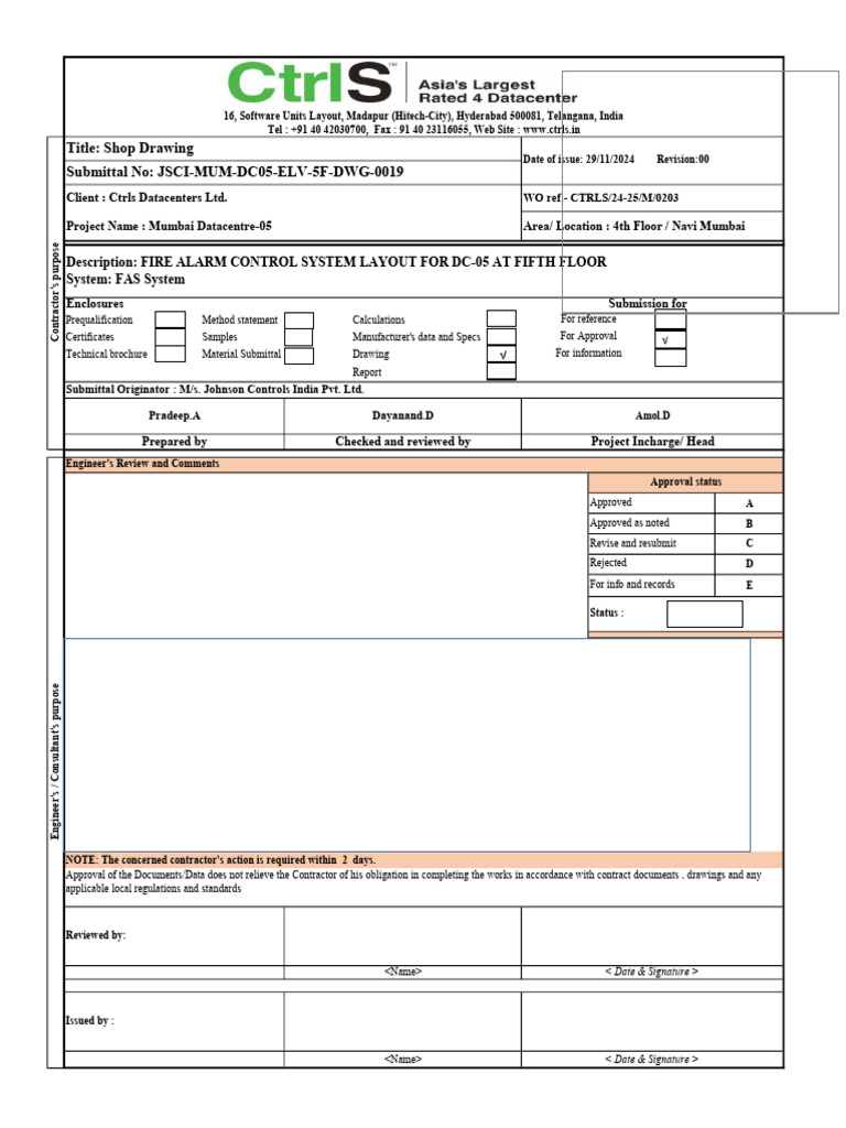 Fas System Jsci Mum Dc05 Elv 5f DWG 0019 | PDF