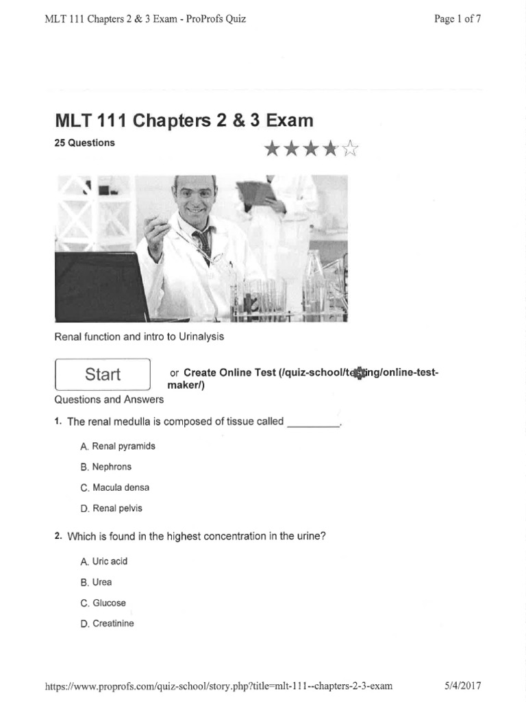MLT Sample Test 25 Questions | PDF