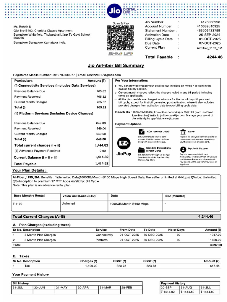 October Invoice | PDF
