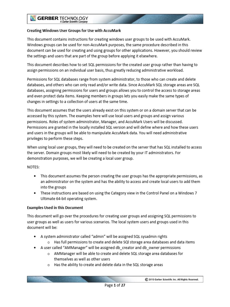Creating Groups and Settings QL DB Permissions | PDF | Databases ...