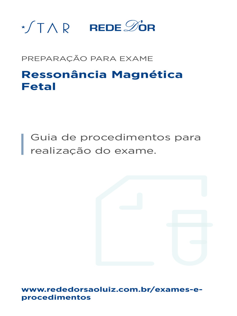 RDSL Exame Ressonância Magnética Fetal Preparo | PDF | Imagem de ...