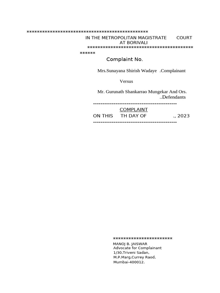 Complaint | PDF