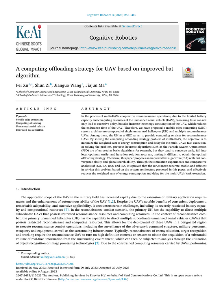 A Computing Offloading Strategy For UAV Based On Improve - 2023 ...