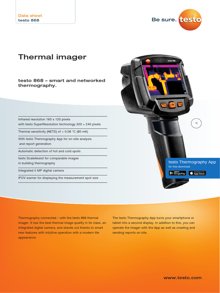 Testo 868 Datasheet 1981 4034 1 | PDF | Thermography | Imaging