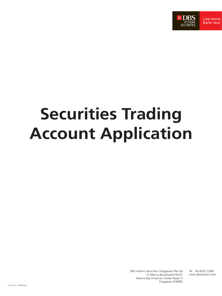 DBSV Account Opening Pack May 2023 | PDF | Securities (Finance ...