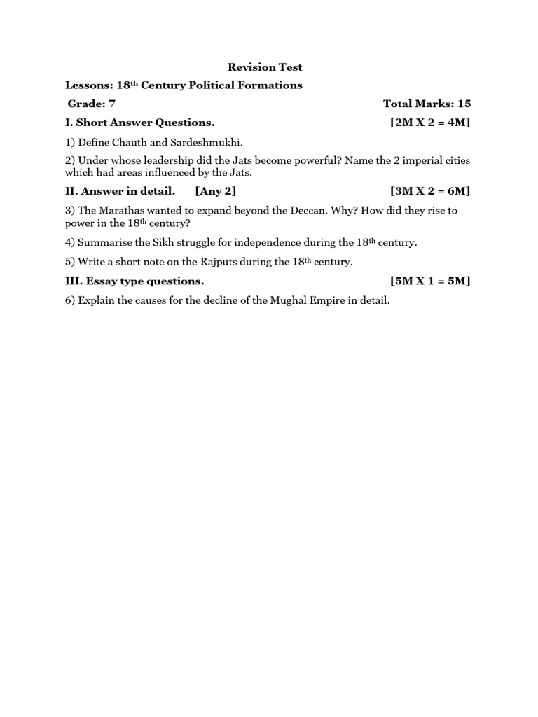Rev Test - 18th Cent | PDF