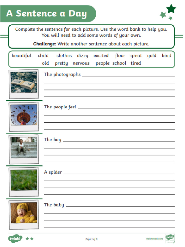 Making A Sentence Worksheet | PDF