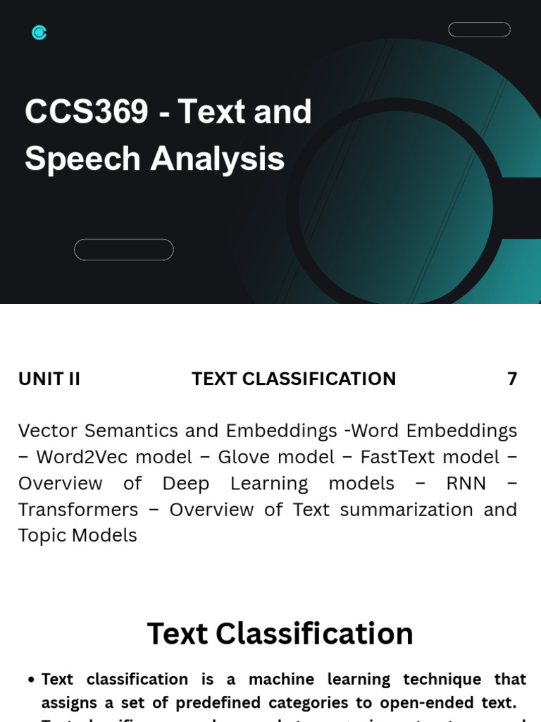 Unit II Text Classification | PDF
