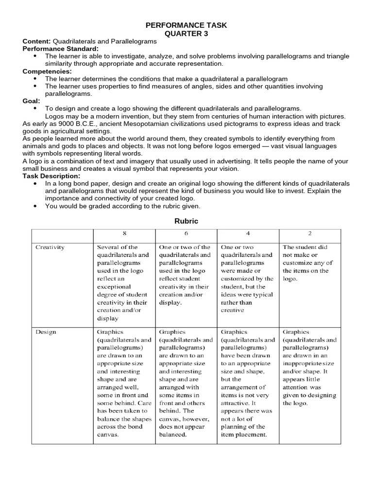 Performance Task g9 | PDF