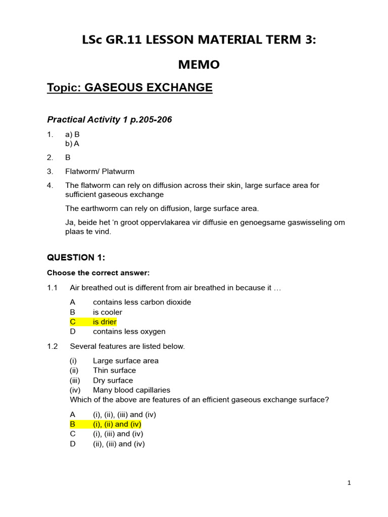 # Lesson Material Gr11 Term 3 MEMO | PDF