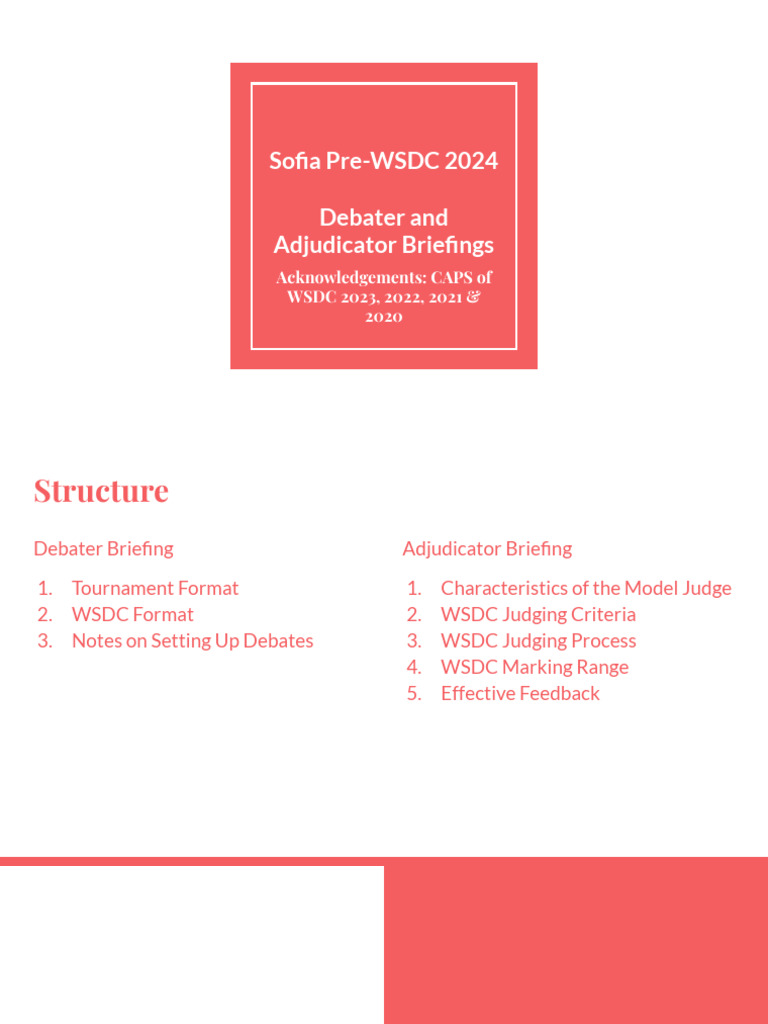 Sofia Pre-WSDC 2024 Briefings | PDF | Argument | Knowledge