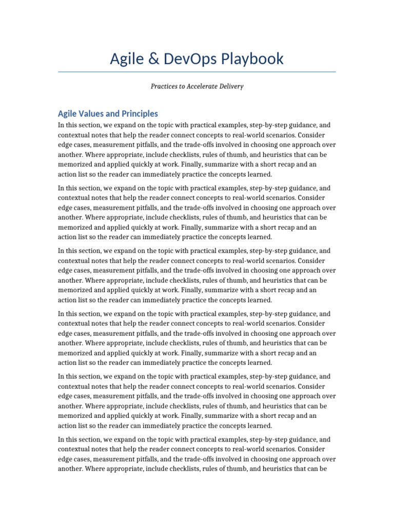 Scribd Doc 4 Agile DevOps Playbook | PDF | Cognition | Cognitive Science