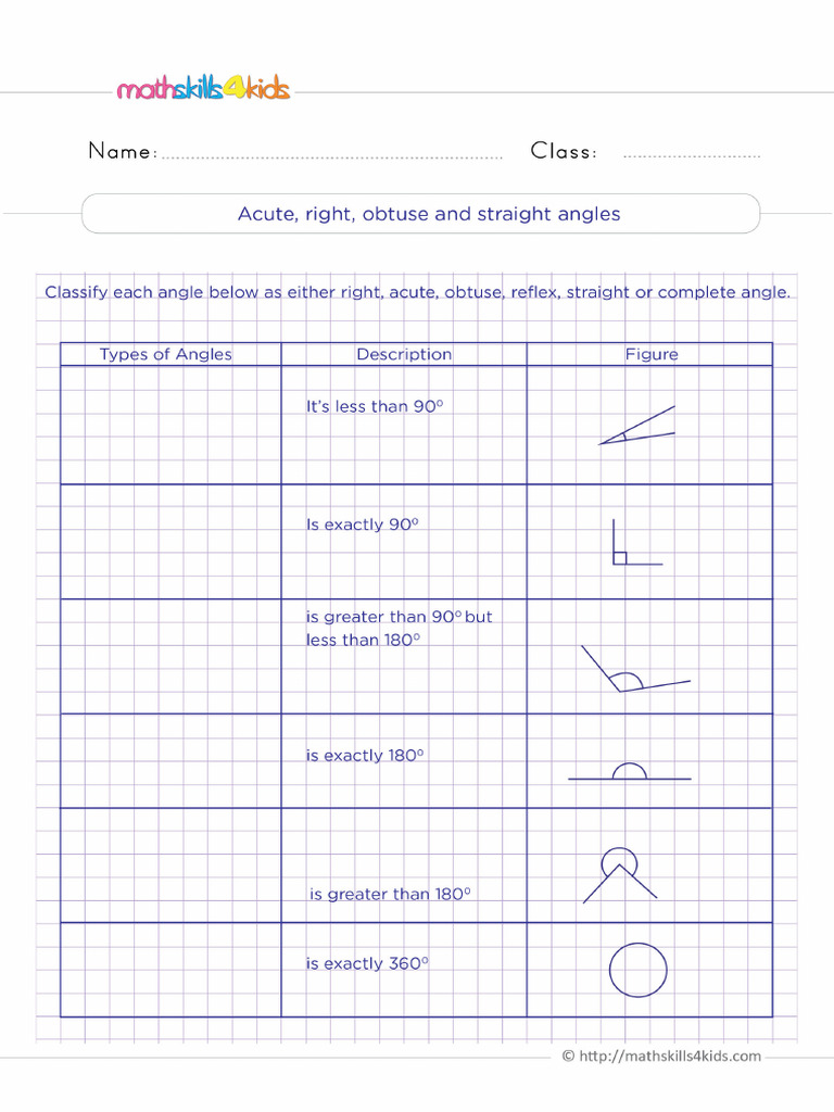 01.Acute Right Obtuse and Straight Angles | PDF