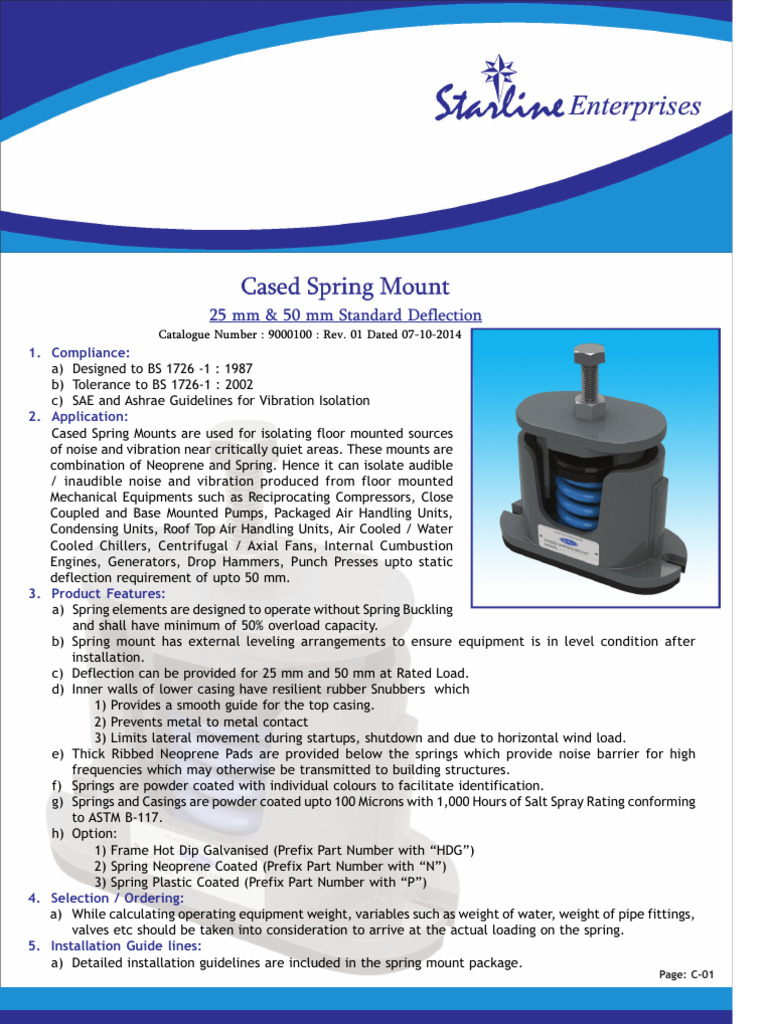 Anti Vibration Spring Mounts | PDF | Mechanical Engineering