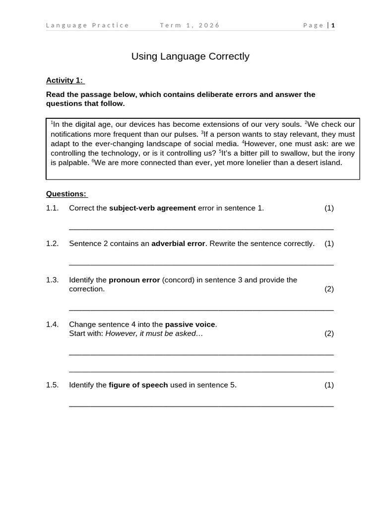 Using Language Correctly | PDF | Verb | Linguistic Morphology