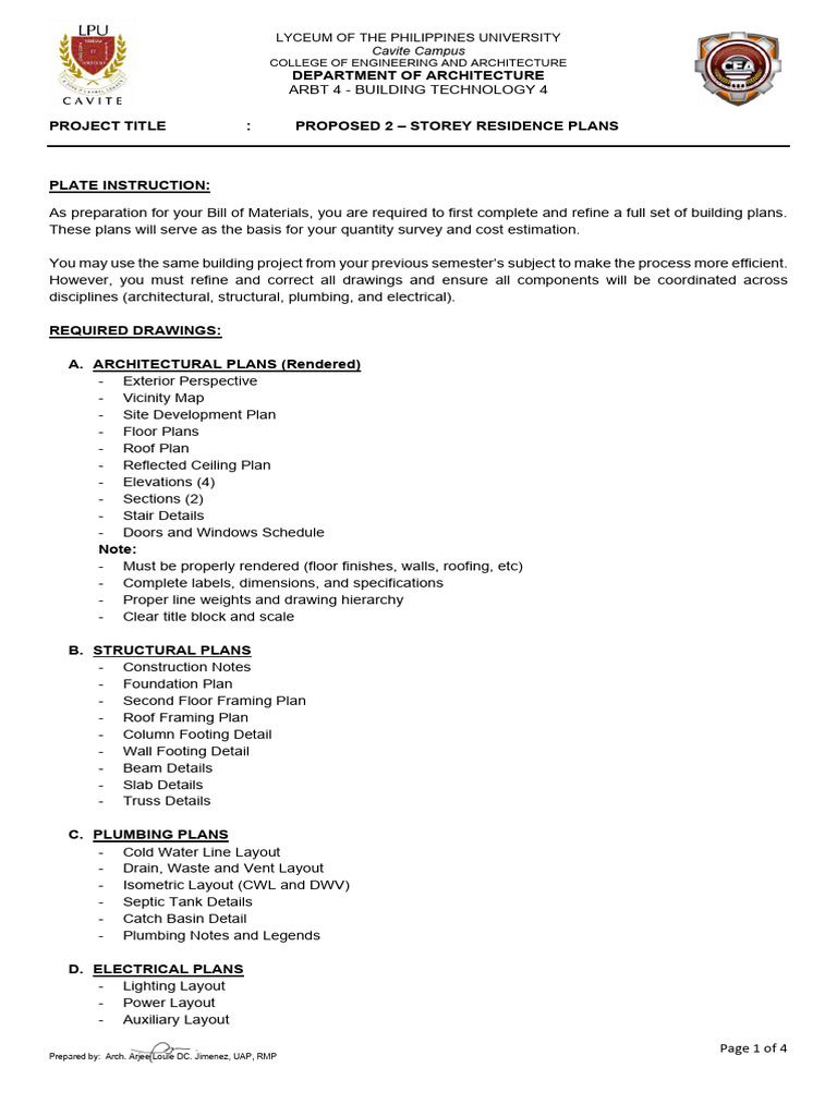 Arbt 4 - Proposed 2 Storey Residence | PDF | Framing (Construction ...