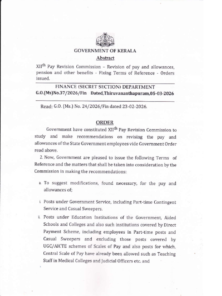 Pay Revision - Commission Appt Order | PDF | Government
