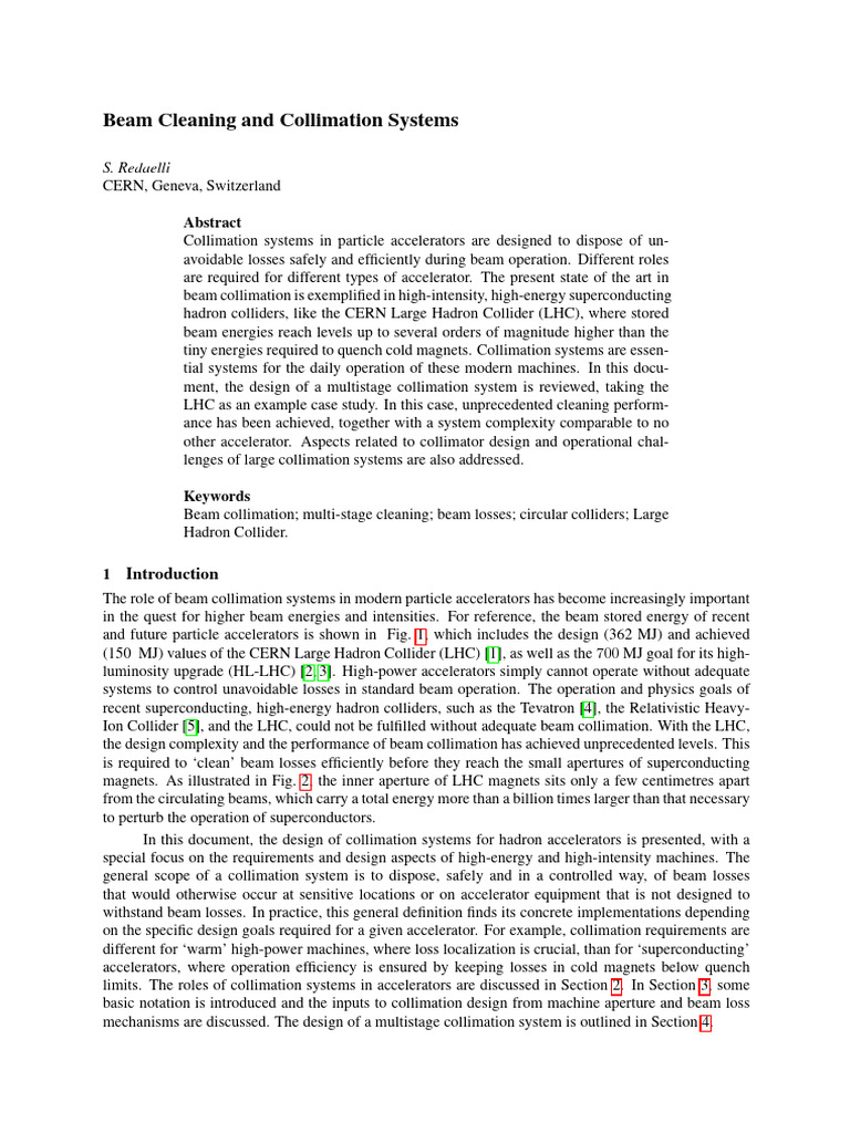 Beam Cleaning and Collimation Systems | PDF | Particle Accelerator ...