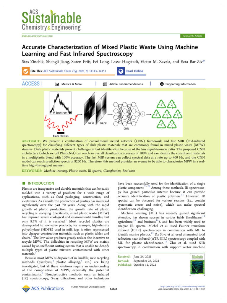 Accurate Characterization of Mixed Plastic Waste Using Machine Learning ...