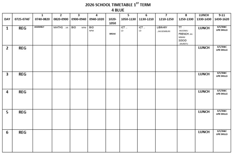 4b Timetable | PDF