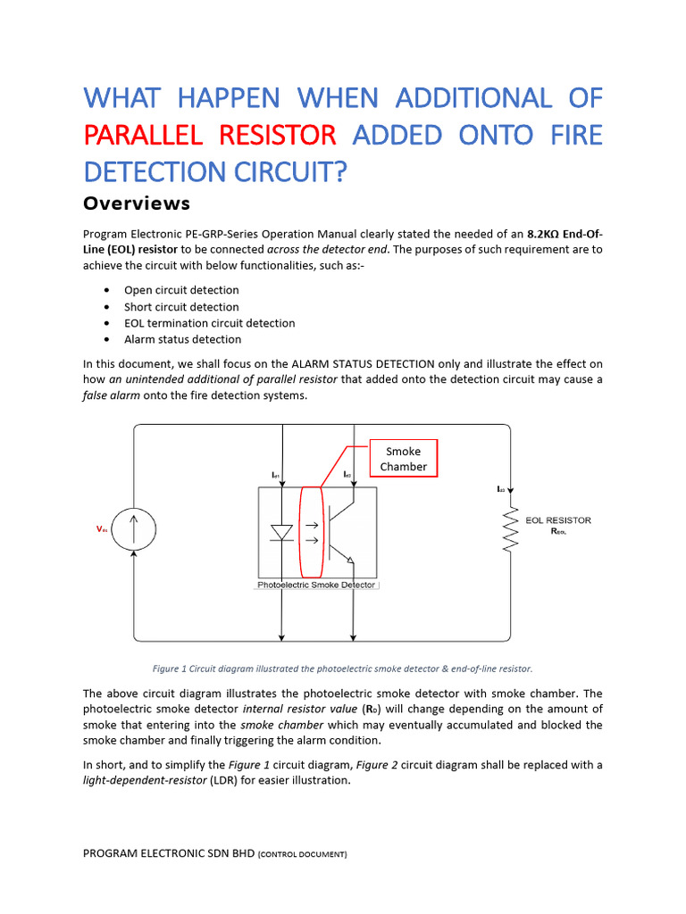 What Happen When Additional Parallel Resistor Added Onto Fire Detection ...
