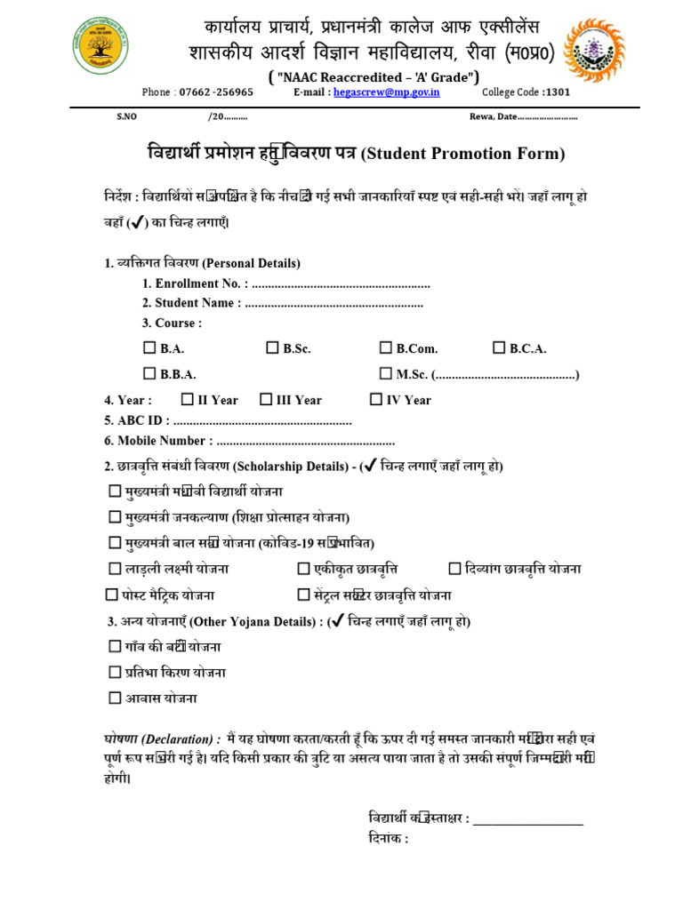 Pramotion Form | PDF