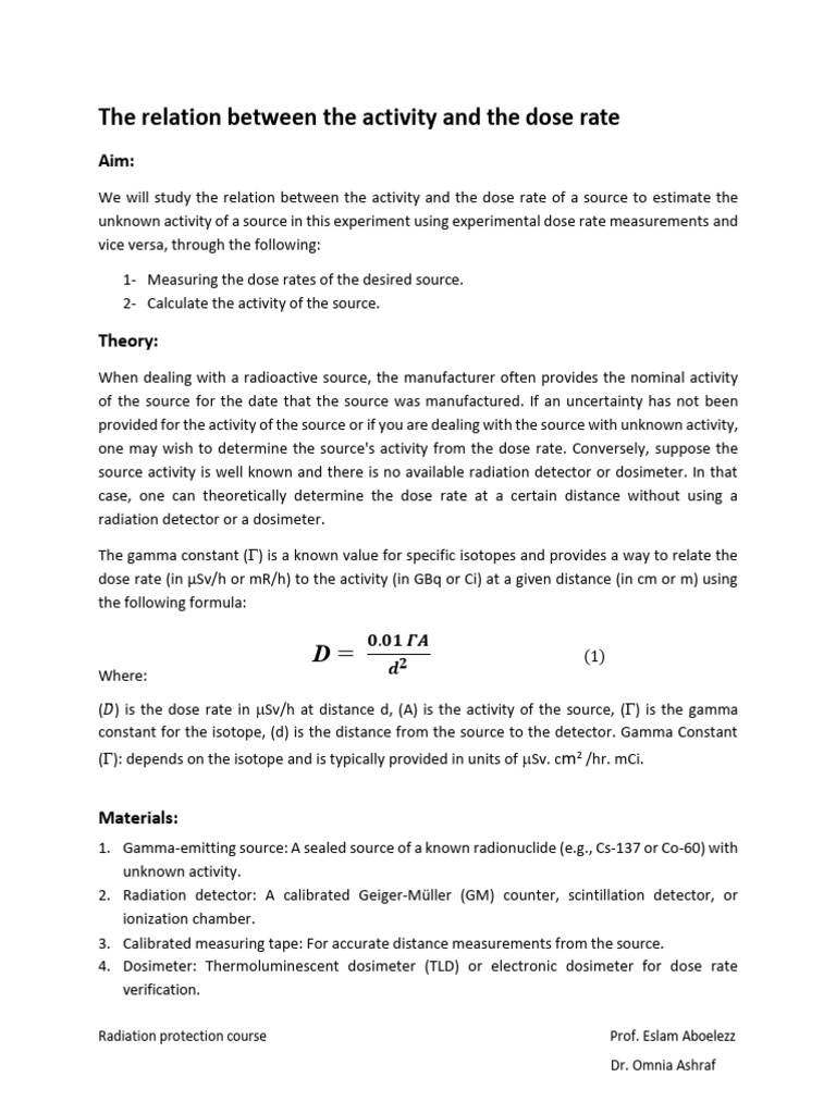 Lab 1 | PDF | Absorbed Dose | Nuclear Chemistry