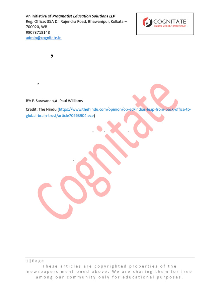 23-2-2026india's Leap, From Back Office To Global Brain Trust | PDF ...