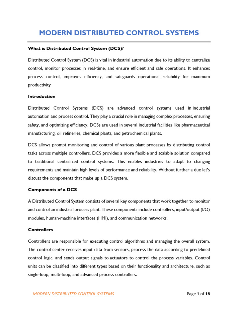 Mut Distributed Control Systems | PDF