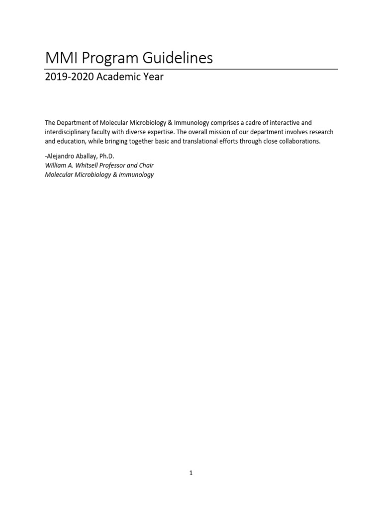 MMI Program Guidelines Summer2019 | PDF | Thesis | Doctor Of Philosophy
