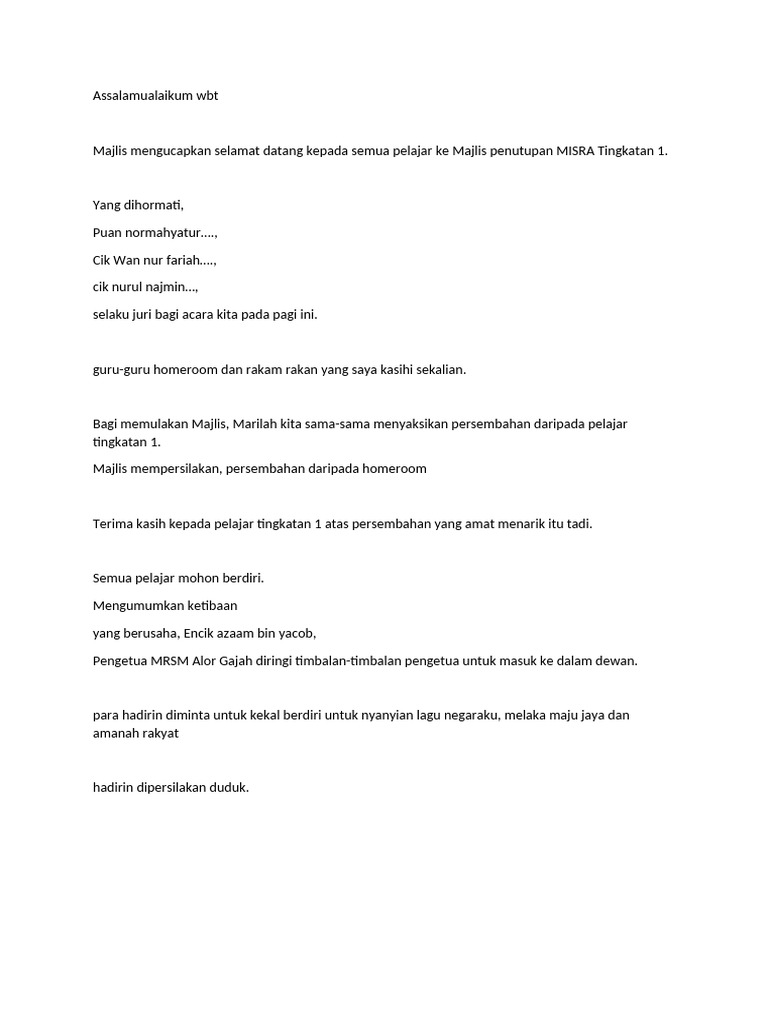 Teks Form 1 | PDF