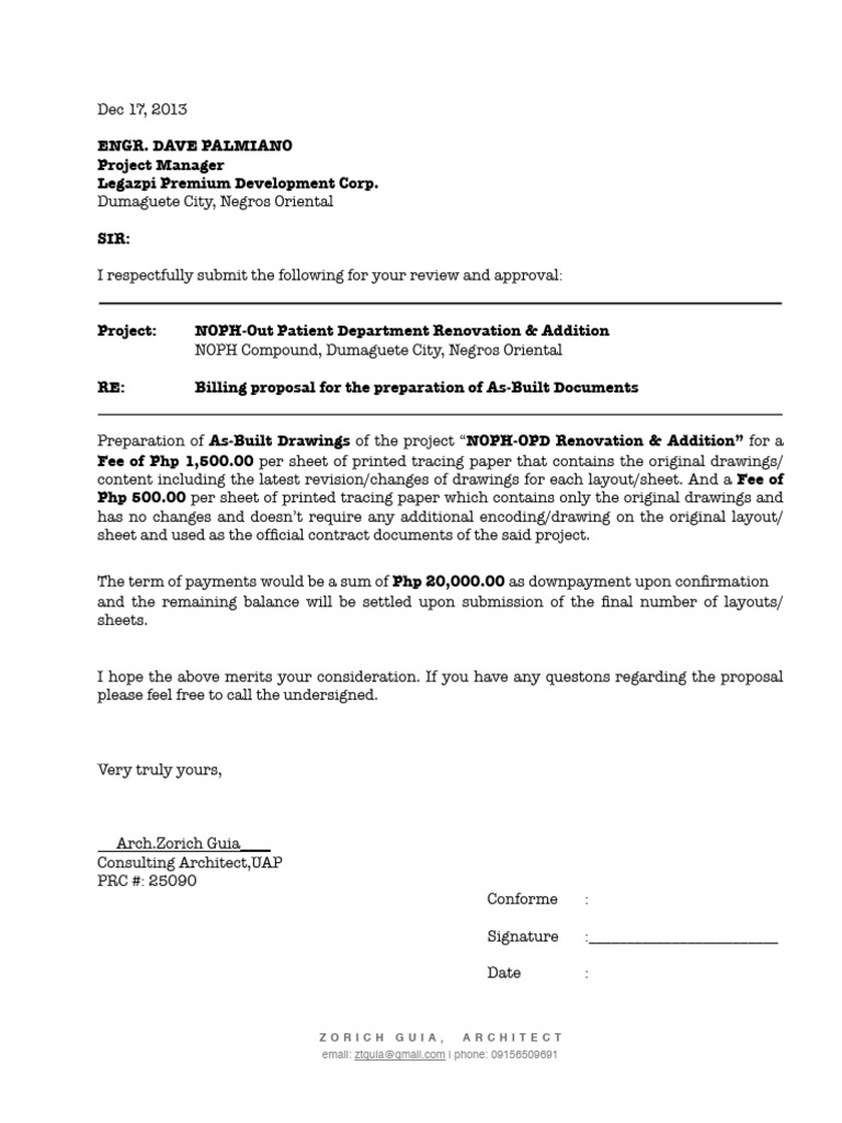As-Built Billing Proposal | PDF